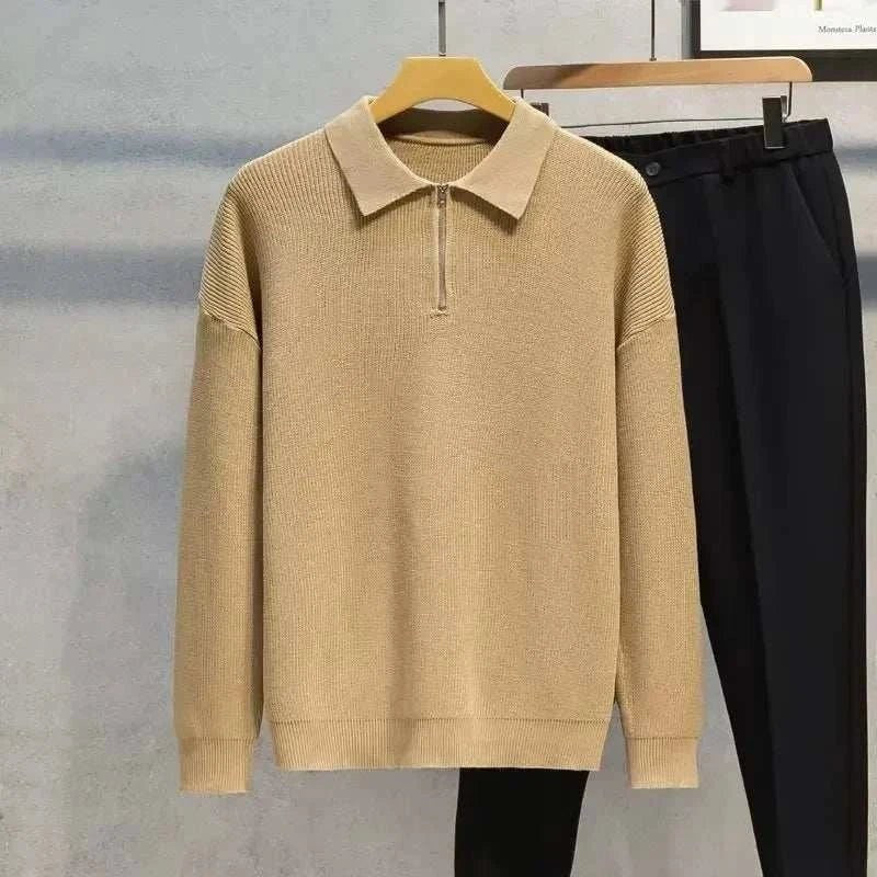 Men's wool-blend half-zip sweater