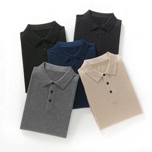 Men's Wool Knit Polo Shirt