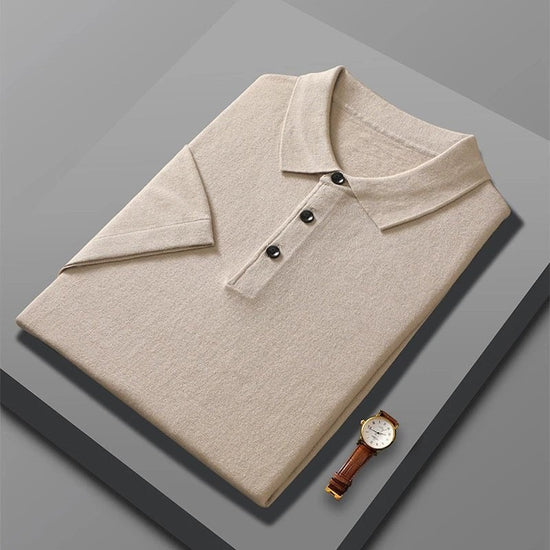 Men's Wool Knit Polo Shirt