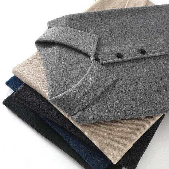 Men's Wool Knit Polo Shirt