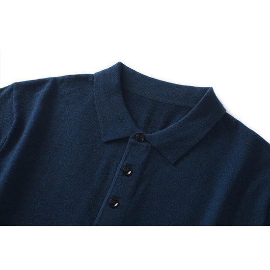 Men's Wool Knit Polo Shirt