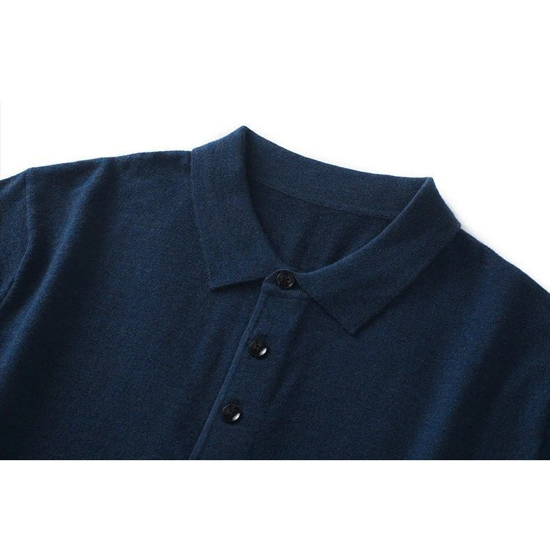 Men's Wool Knit Polo Shirt