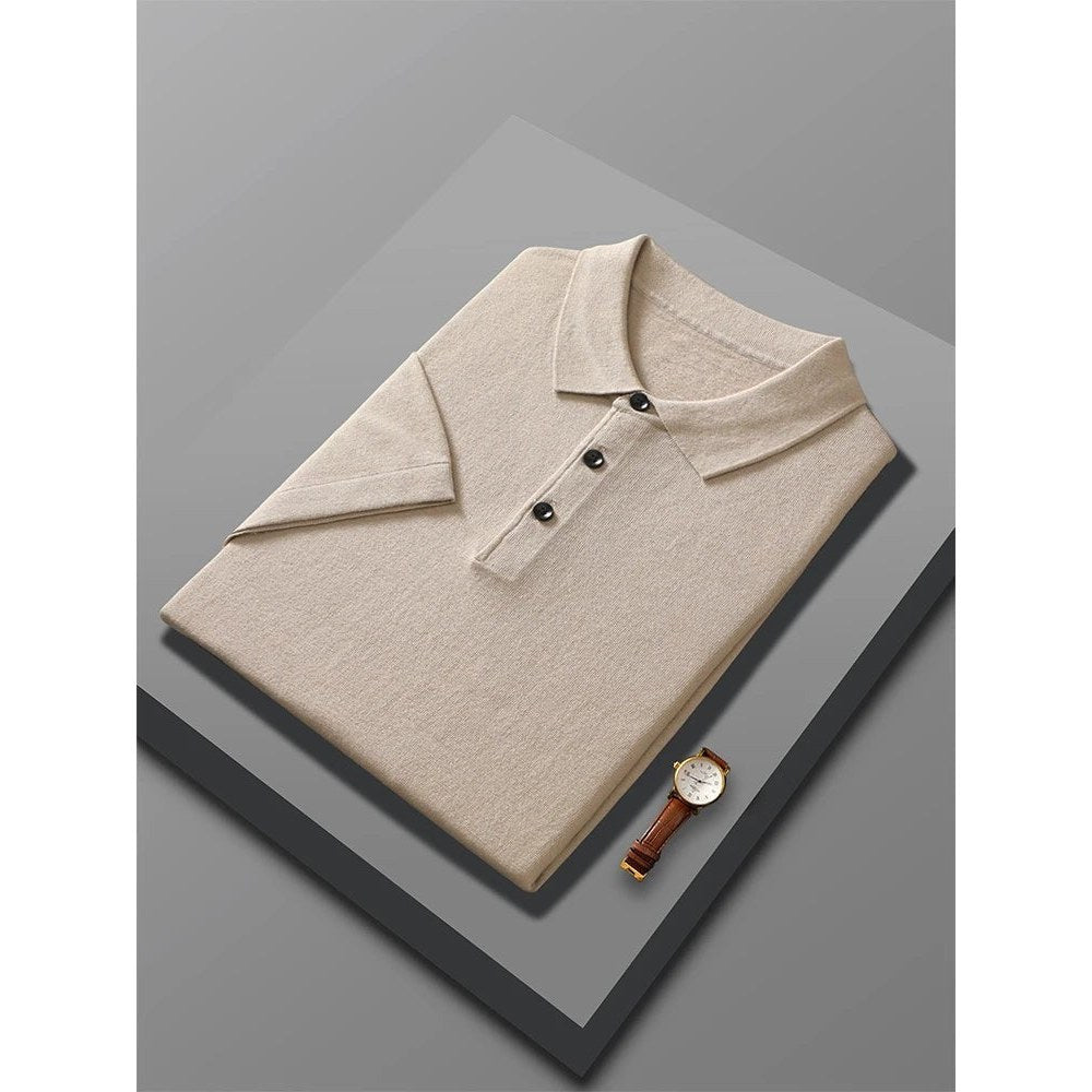Men's Wool Knit Polo Shirt