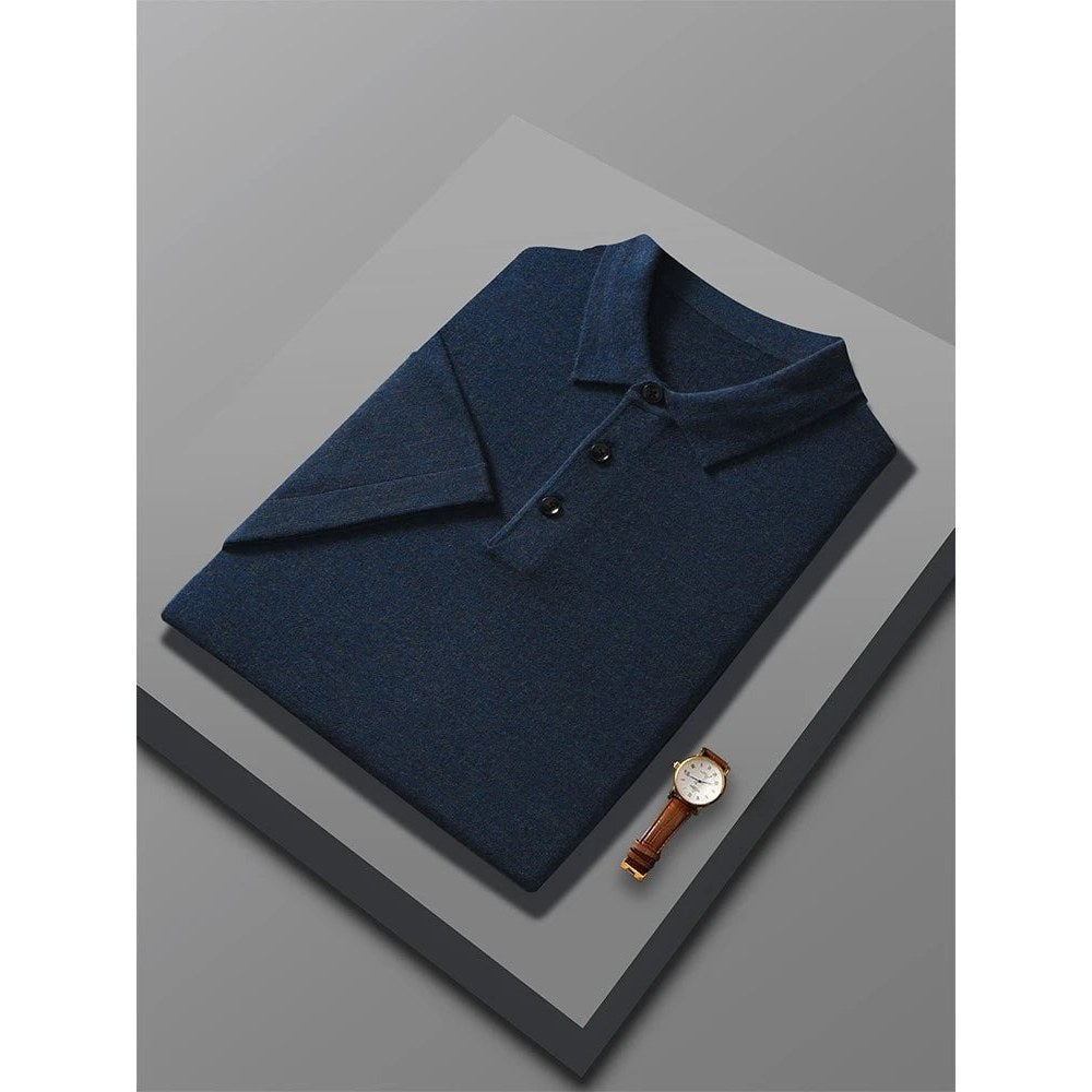 Men's Wool Knit Polo Shirt