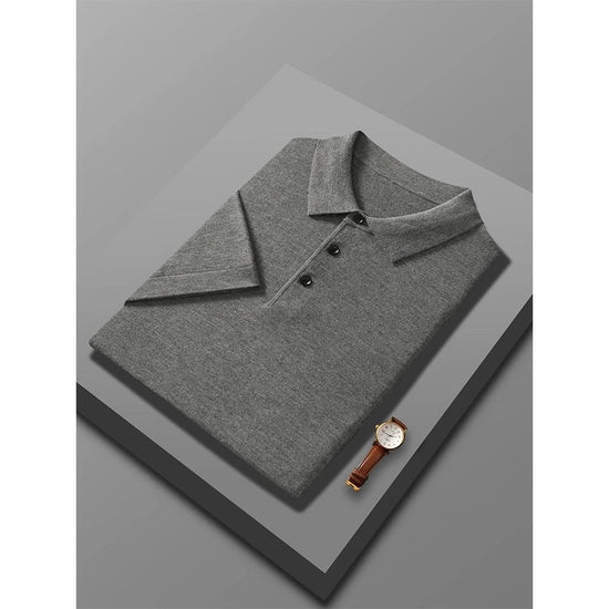 Men's Wool Knit Polo Shirt
