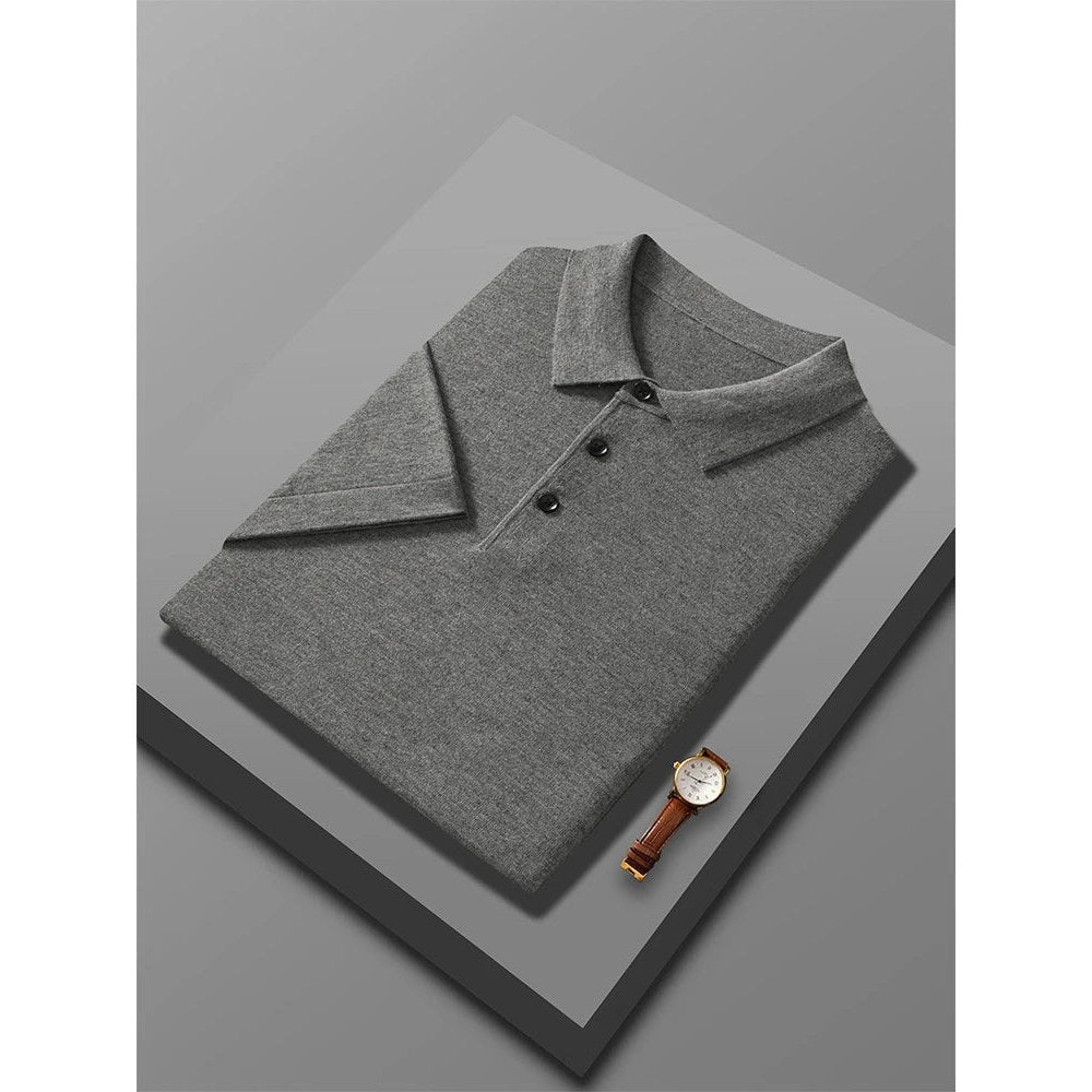 Men's Wool Knit Polo Shirt