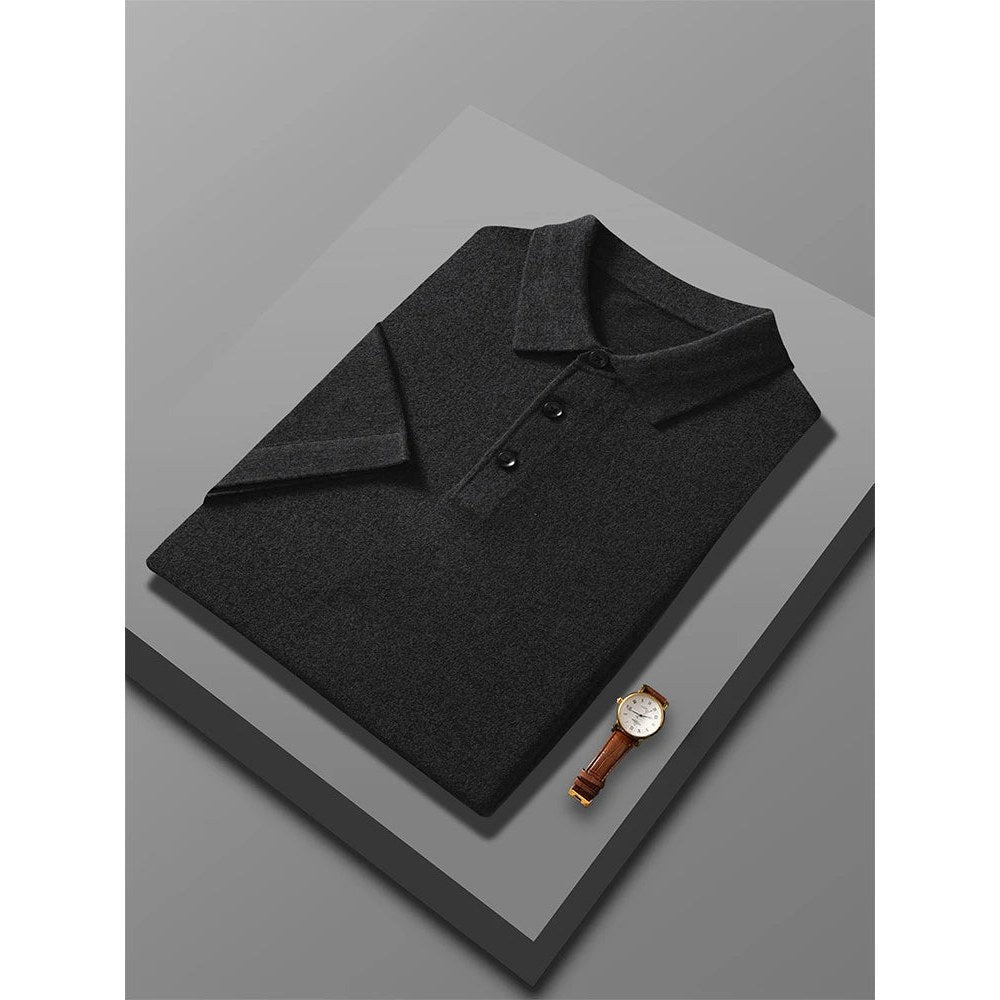 Men's Wool Knit Polo Shirt