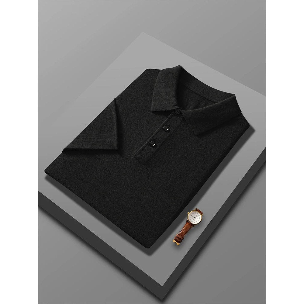 Men's Wool Knit Polo Shirt