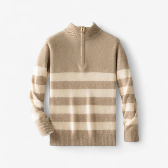 Merino wool half-collar zipper sweater