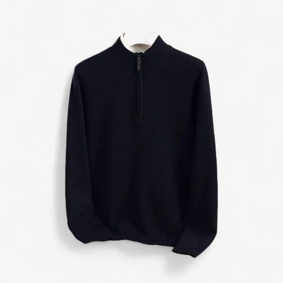 Merino wool half-collar sweater