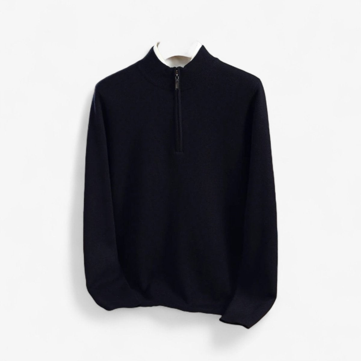 Merino wool half-collar sweater