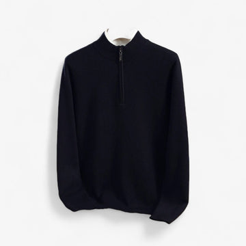 Merino wool half-collar sweater