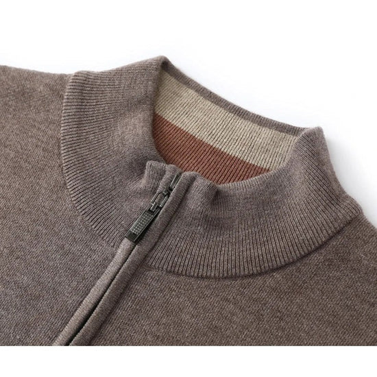 Merino wool half-collar sweater