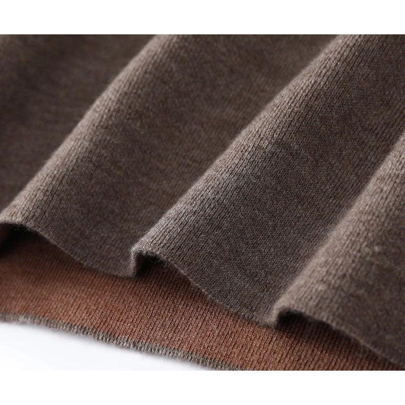 Merino wool half-collar sweater