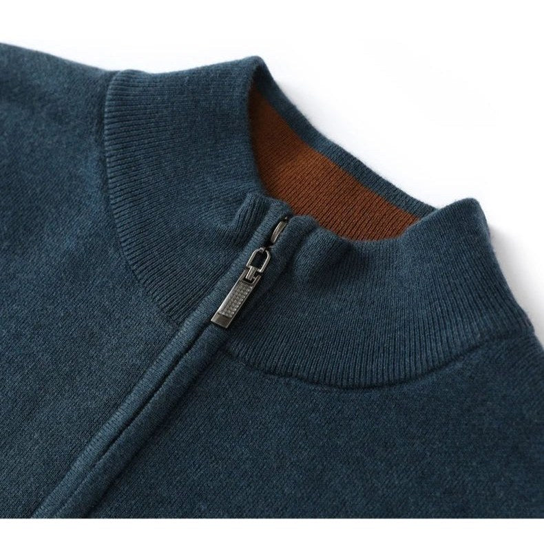Merino wool half-collar sweater