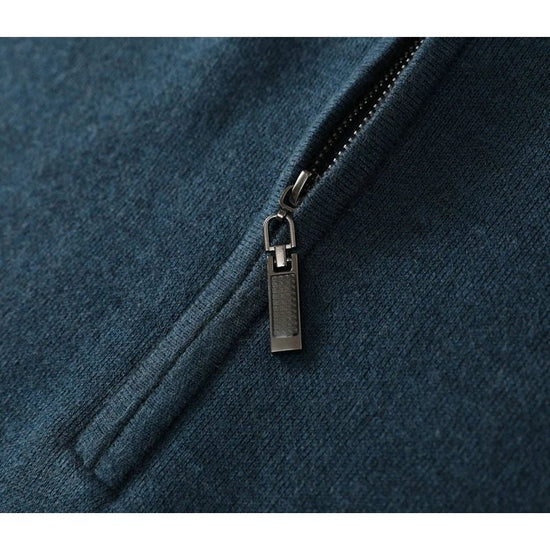 Merino wool half-collar sweater