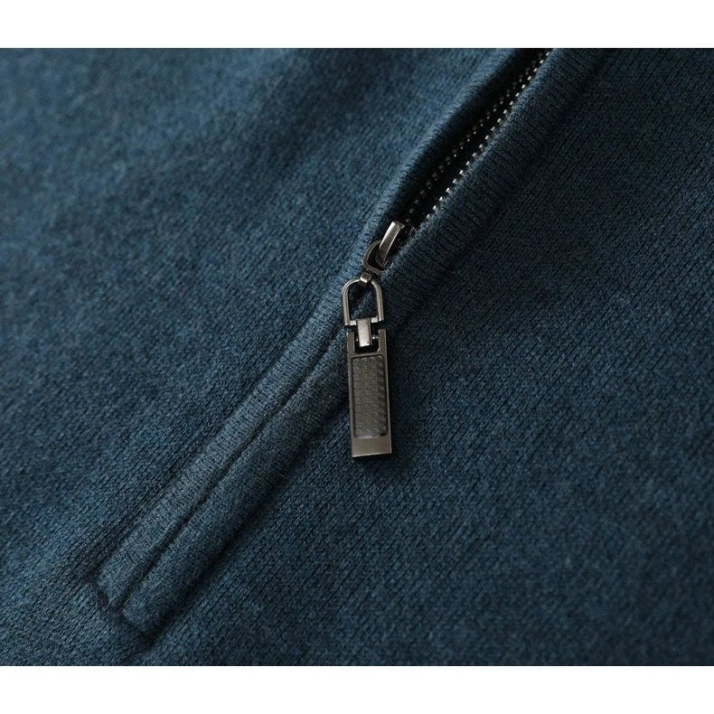 Merino wool half-collar sweater