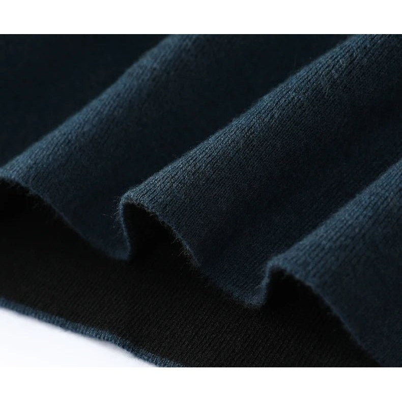 Merino wool half-collar sweater