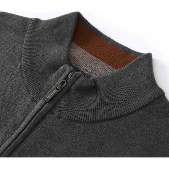 Merino wool half-collar sweater