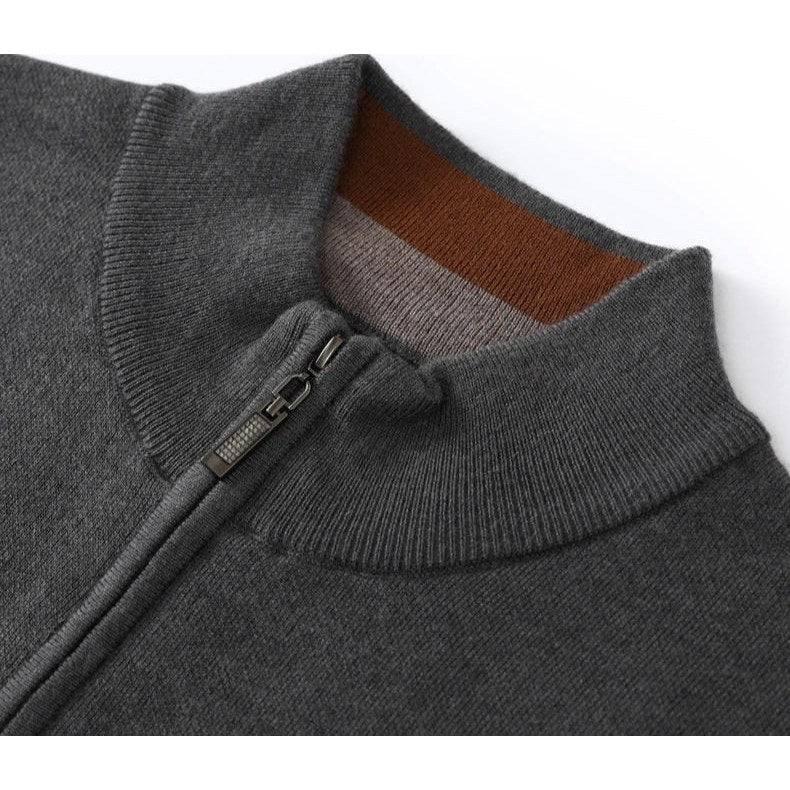 Merino wool half-collar sweater