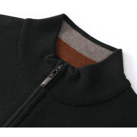 Merino wool half-collar sweater