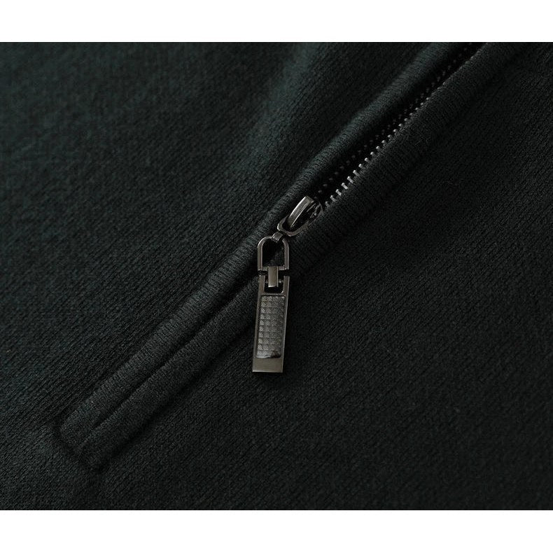 Merino wool half-collar sweater