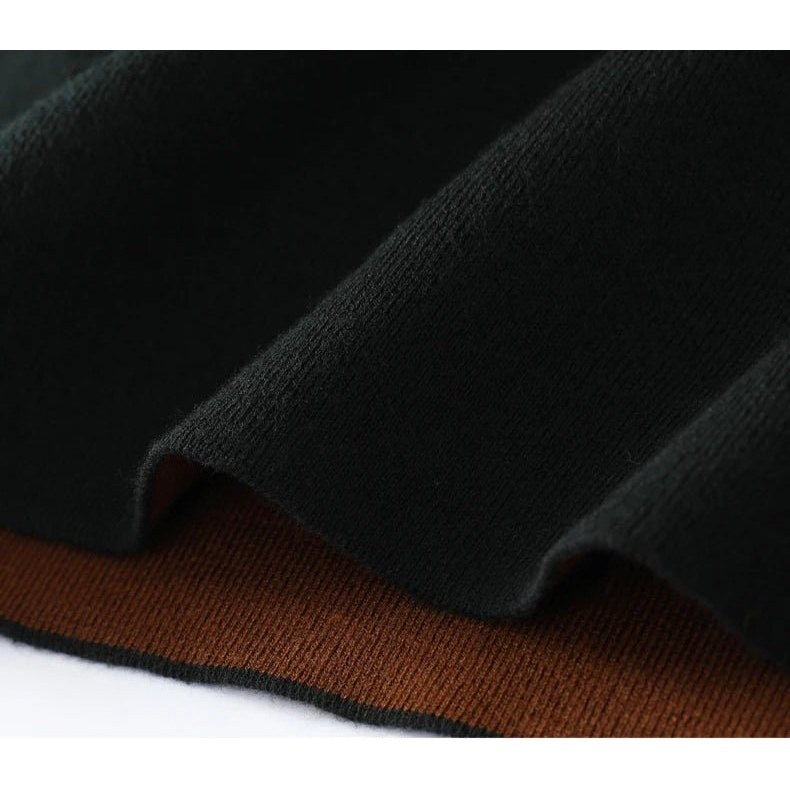Merino wool half-collar sweater