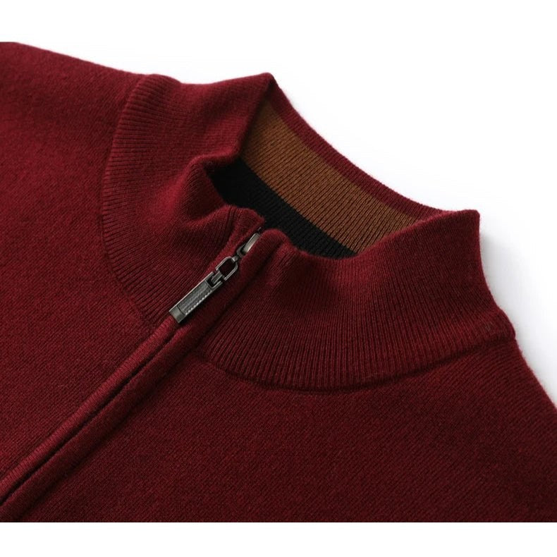 Merino wool half-collar sweater