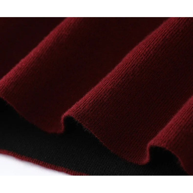 Merino wool half-collar sweater