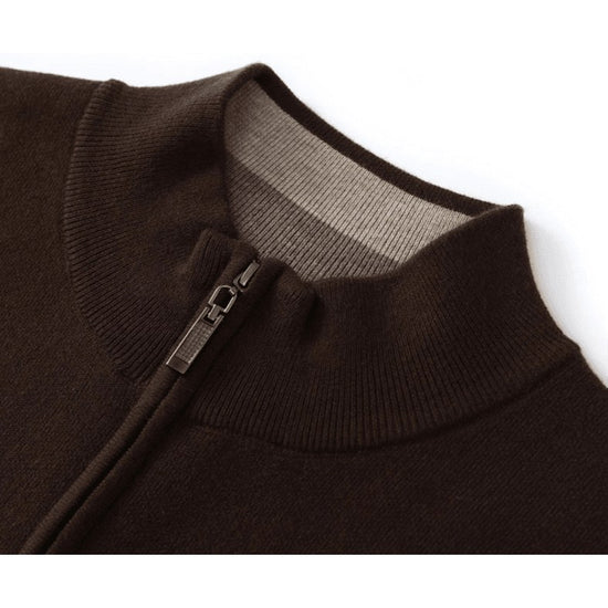 Merino wool half-collar sweater