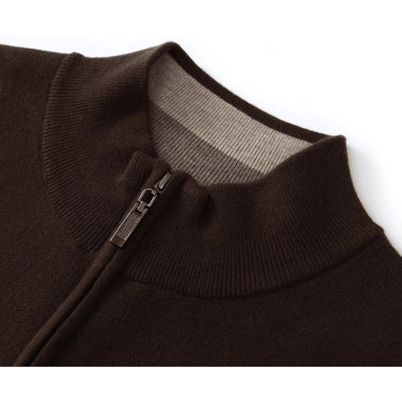 Merino wool half-collar sweater