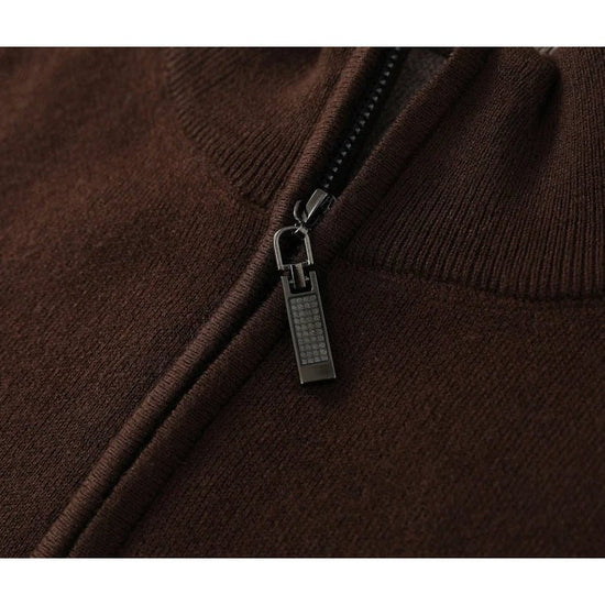 Merino wool half-collar sweater