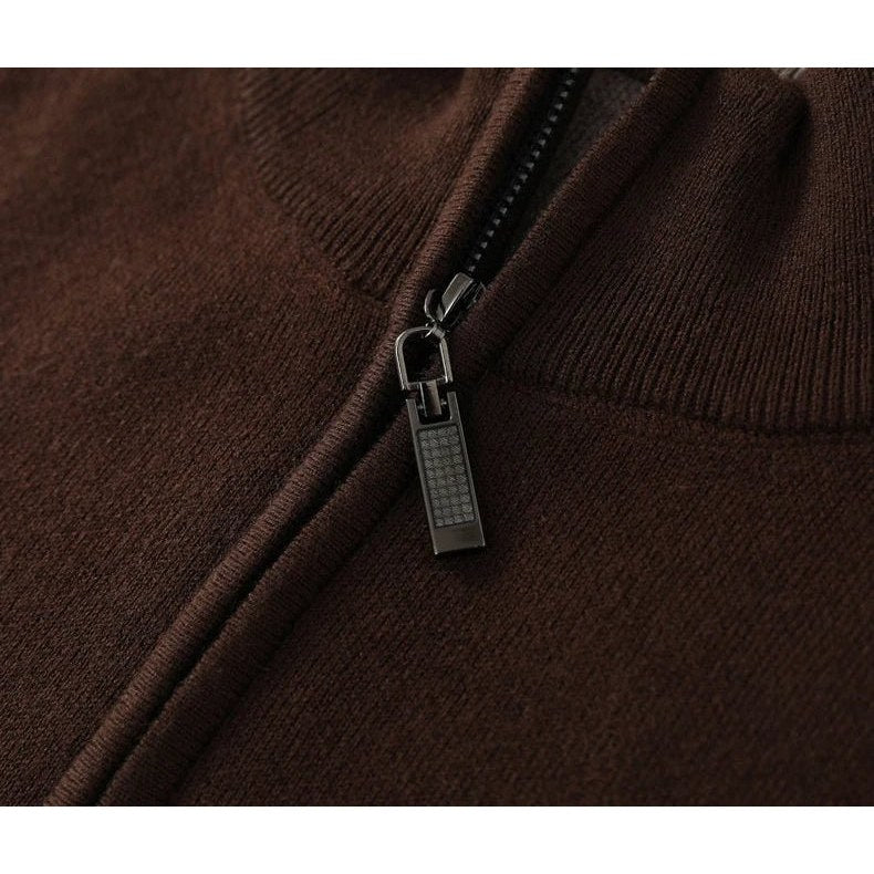 Merino wool half-collar sweater