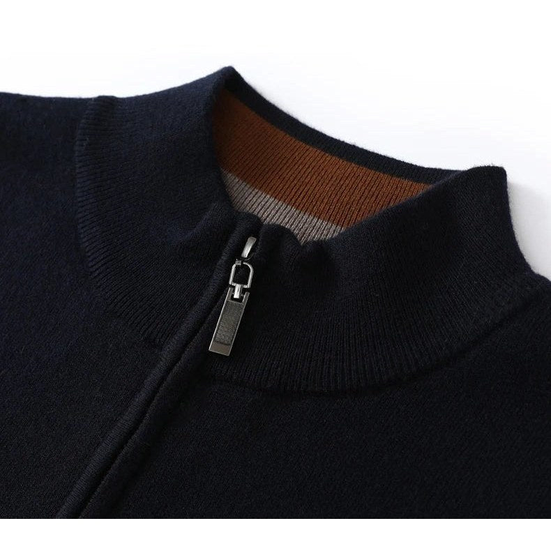 Merino wool half-collar sweater