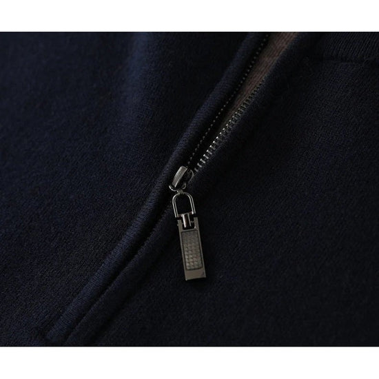 Merino wool half-collar sweater