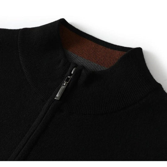 Merino wool half-collar sweater