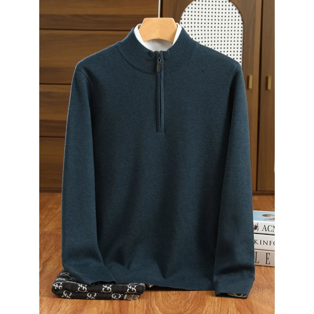 Merino wool half-collar sweater