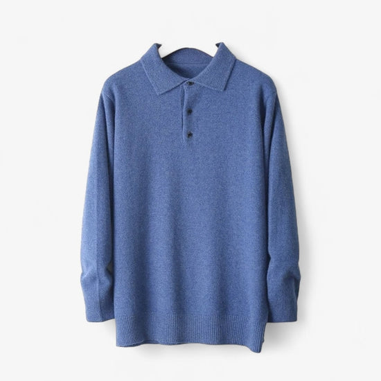 Merino wool polo collar sweater