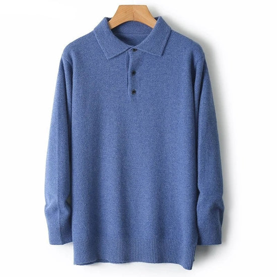 Merino wool polo collar sweater