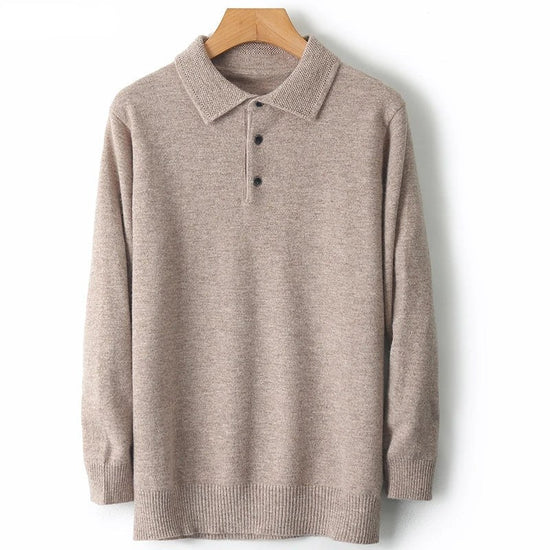 Merino wool polo collar sweater