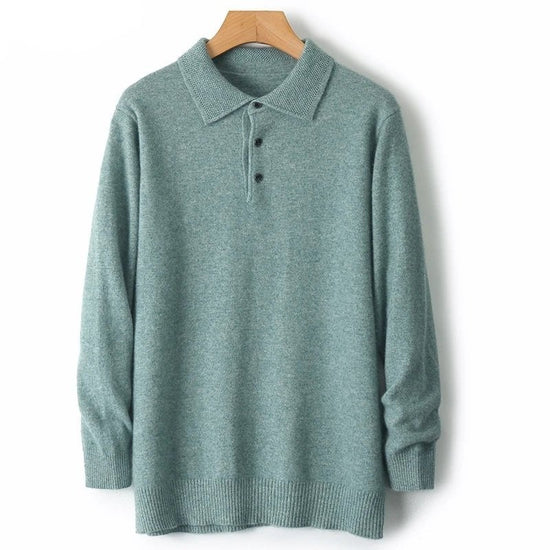 Merino wool polo collar sweater