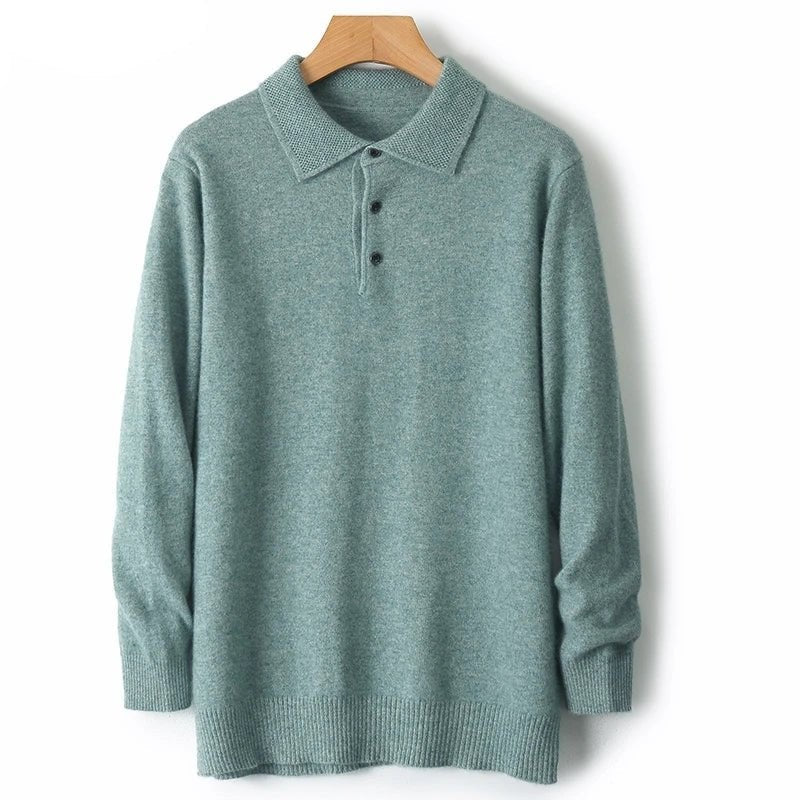 Merino wool polo collar sweater
