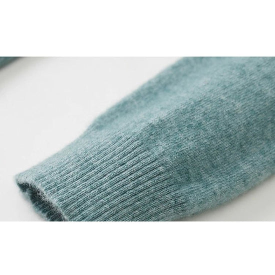 Merino wool polo collar sweater