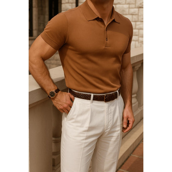 Merino wool summer polo shirt