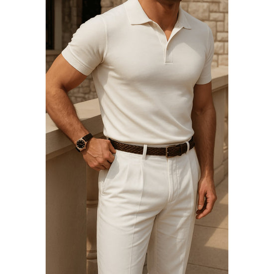 Merino wool summer polo shirt