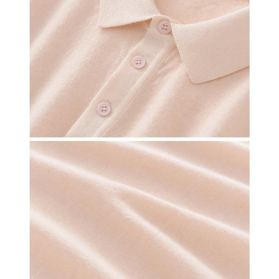 Merino wool summer polo shirt