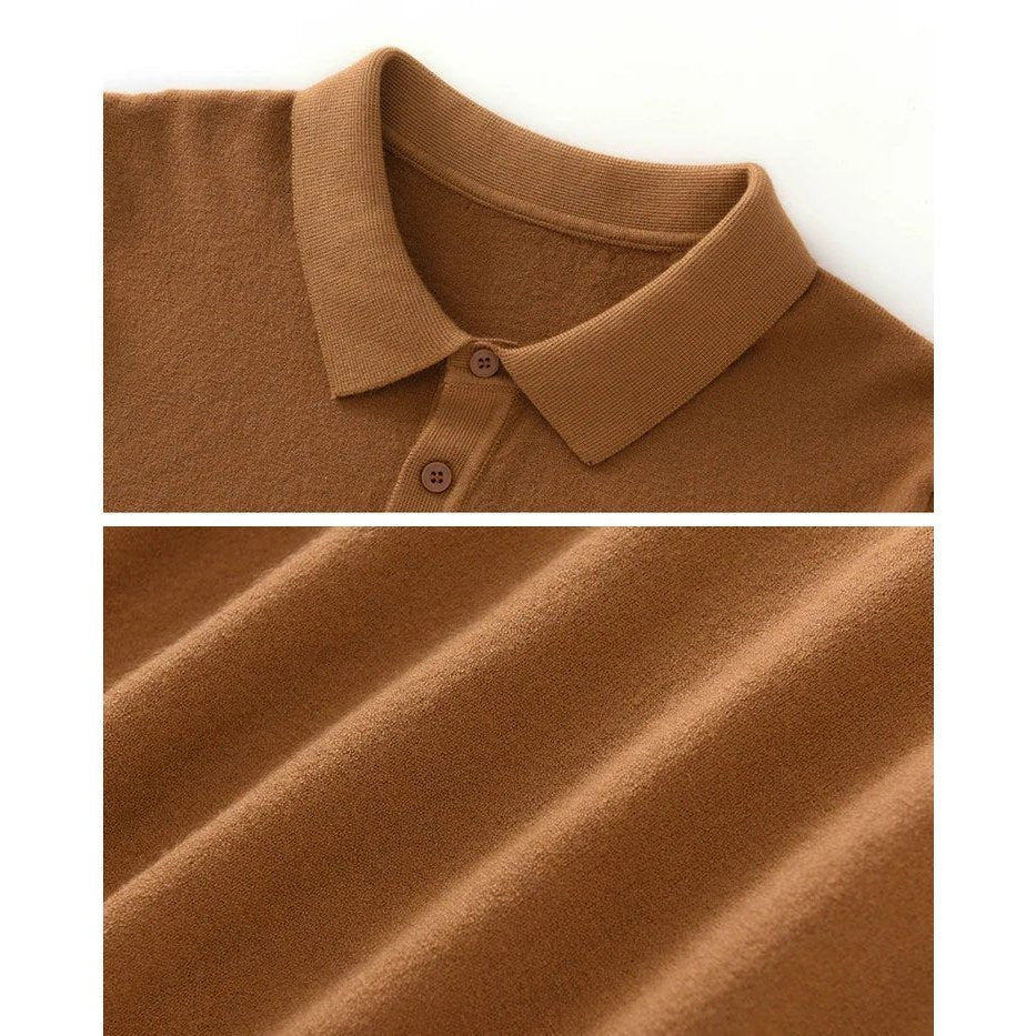 Merino wool summer polo shirt