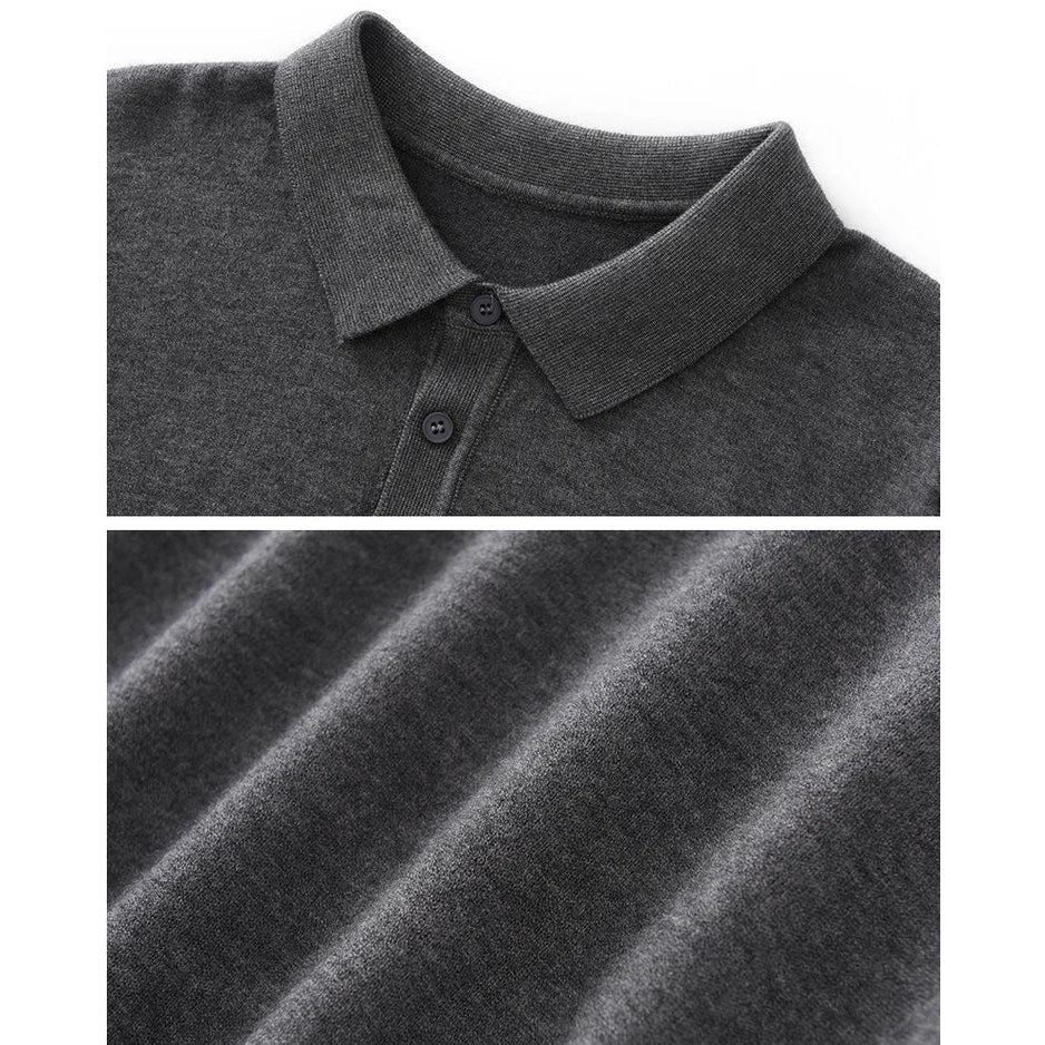 Merino wool summer polo shirt