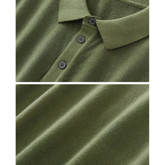 Merino wool summer polo shirt