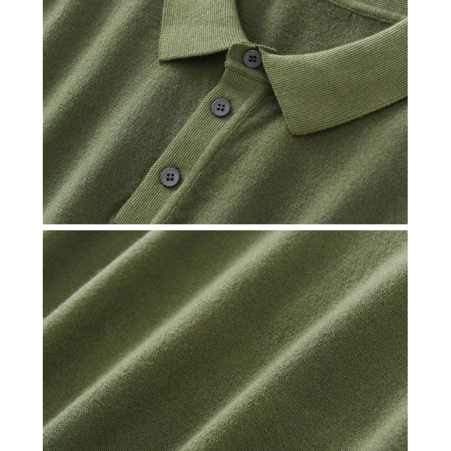 Merino wool summer polo shirt